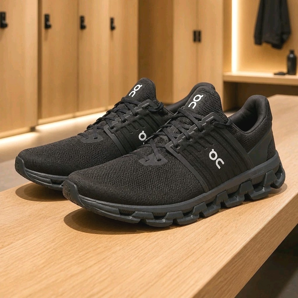 Mens On Cloudswift Black Knit Athletic Gym Running Sneakers Shoes Size 11.5